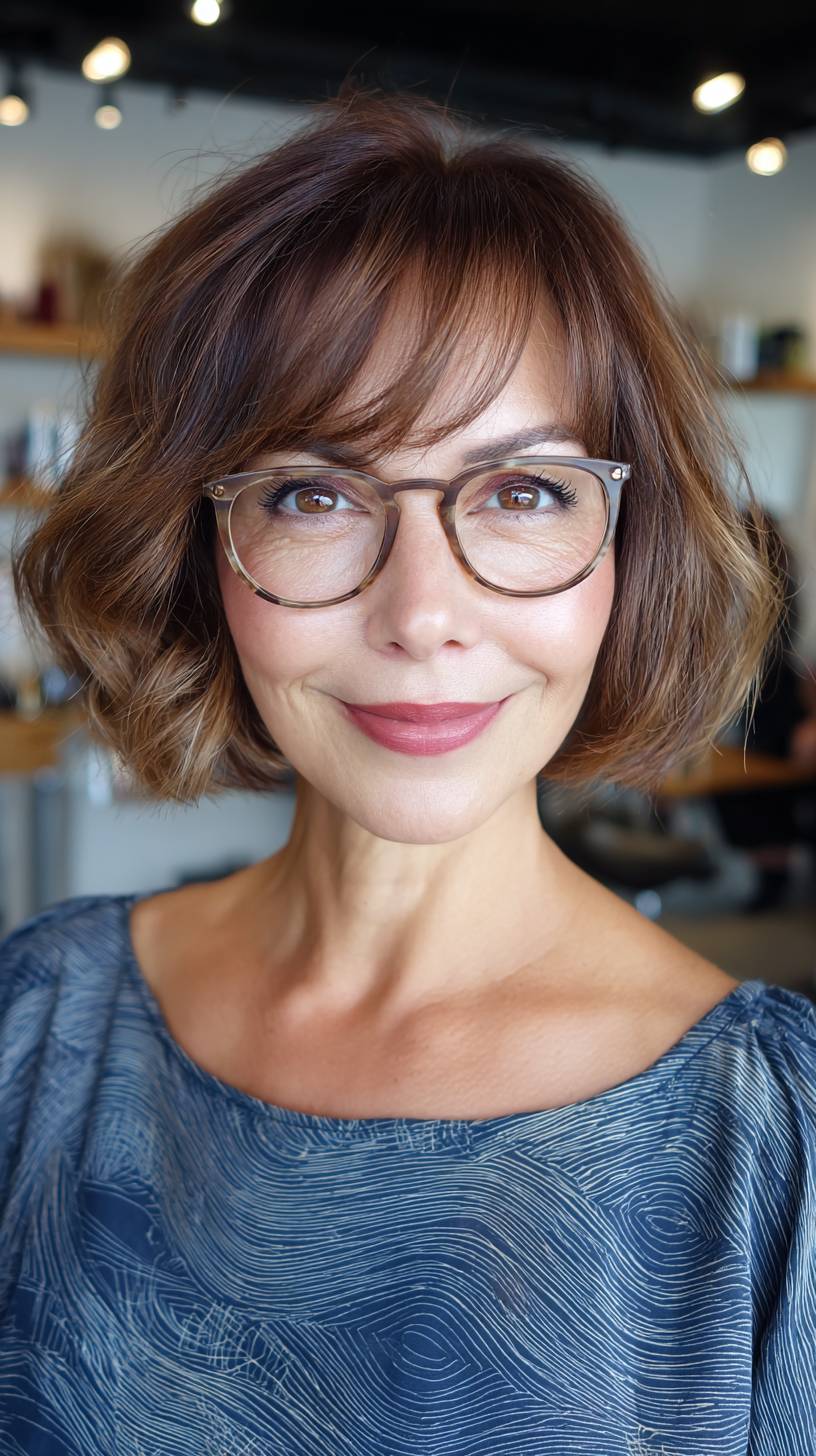 Chic Textured Bob with Soft Bangs