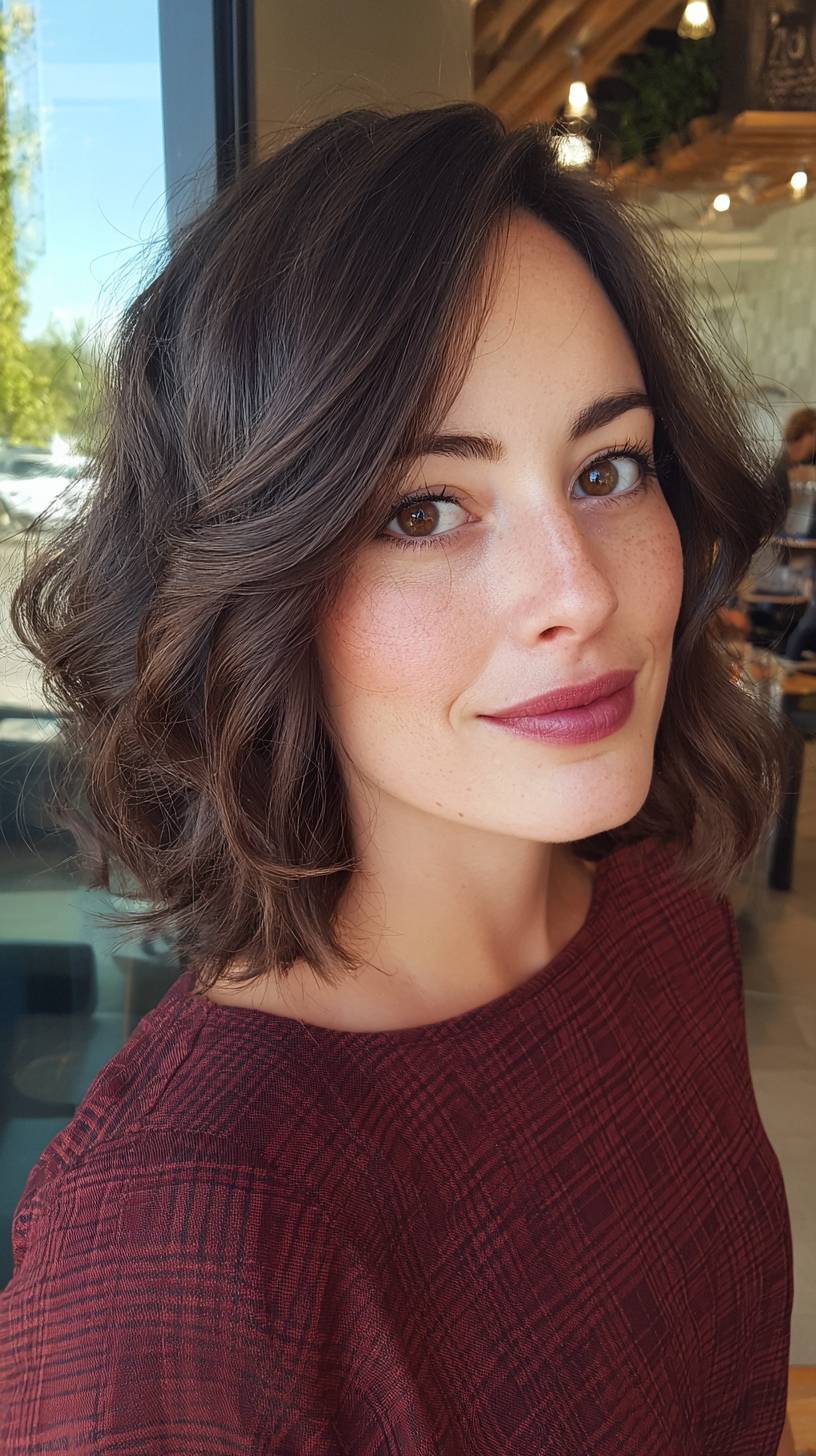 Chic Textured Lob with Soft Waves