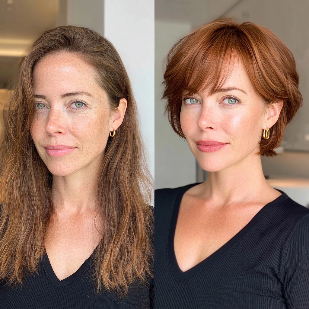 Copper-Toned Flirty Layered Cut