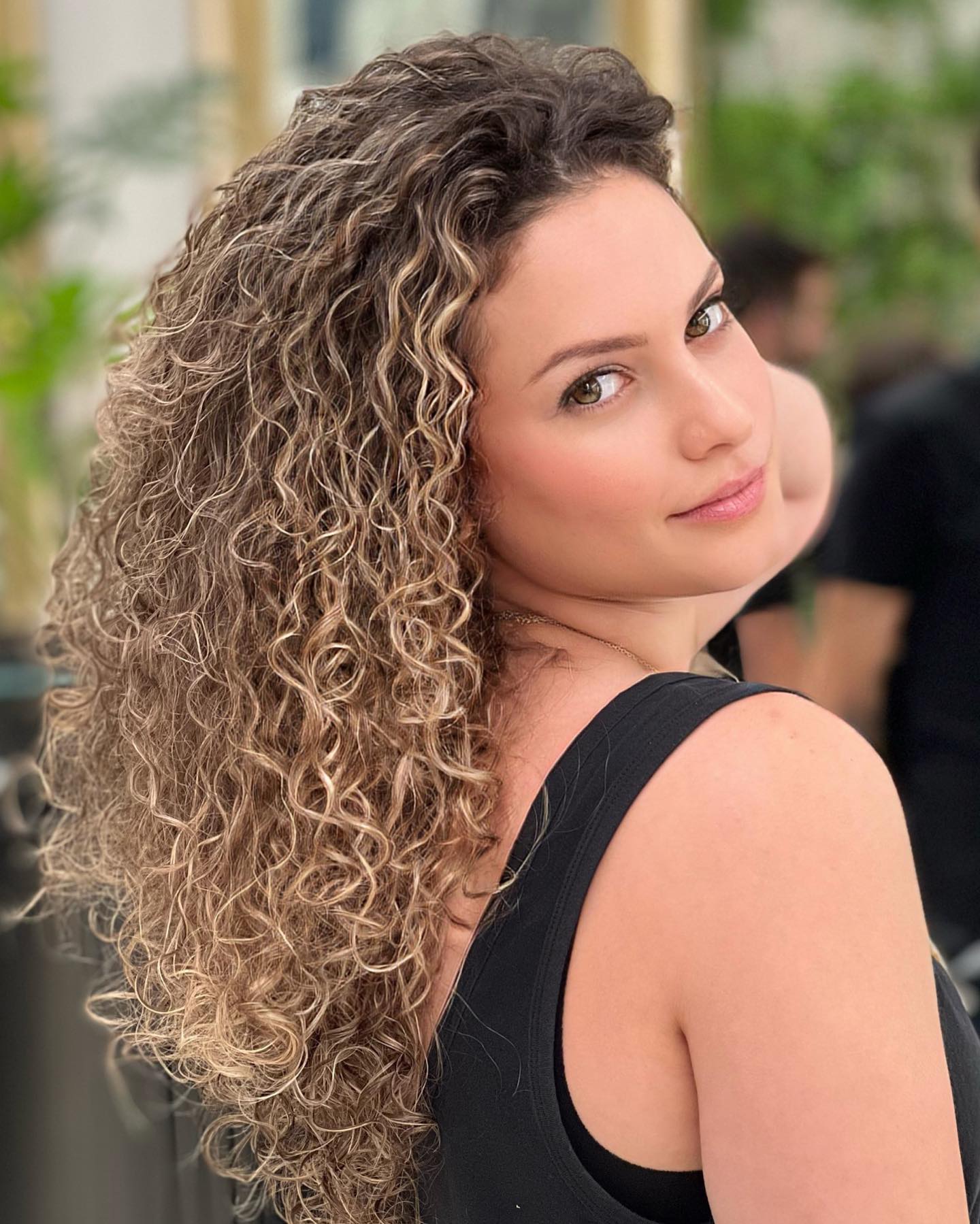 Deep-Golden Cascading Curly Waterfall