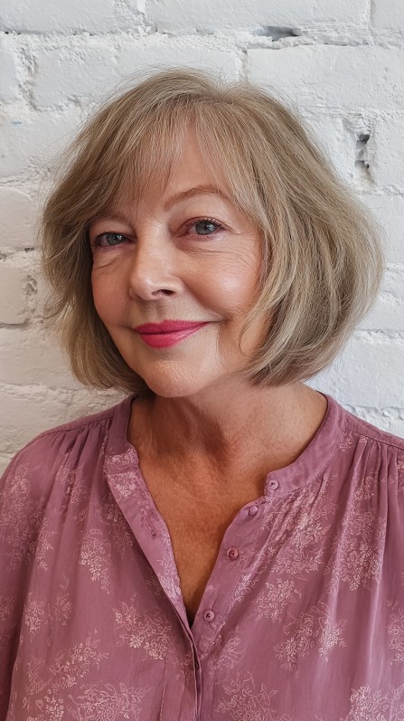 Elegant Silver Bob with Soft Waves