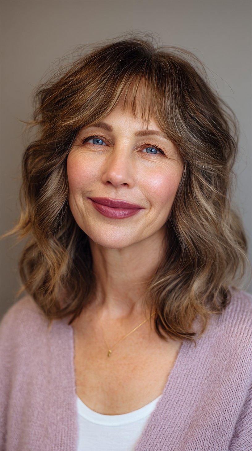 Layered Caramel Waves with Soft Fringe