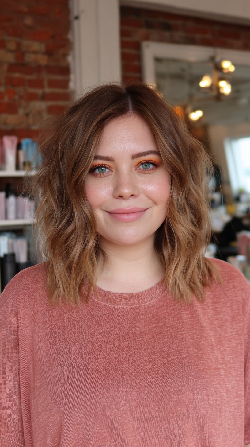 Layered Copper Waves with Subtle Highlights