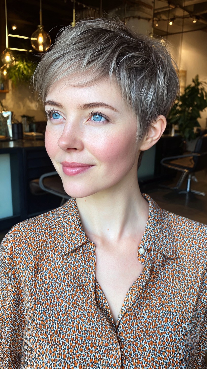 Modern Silver Pixie with Textured Layers