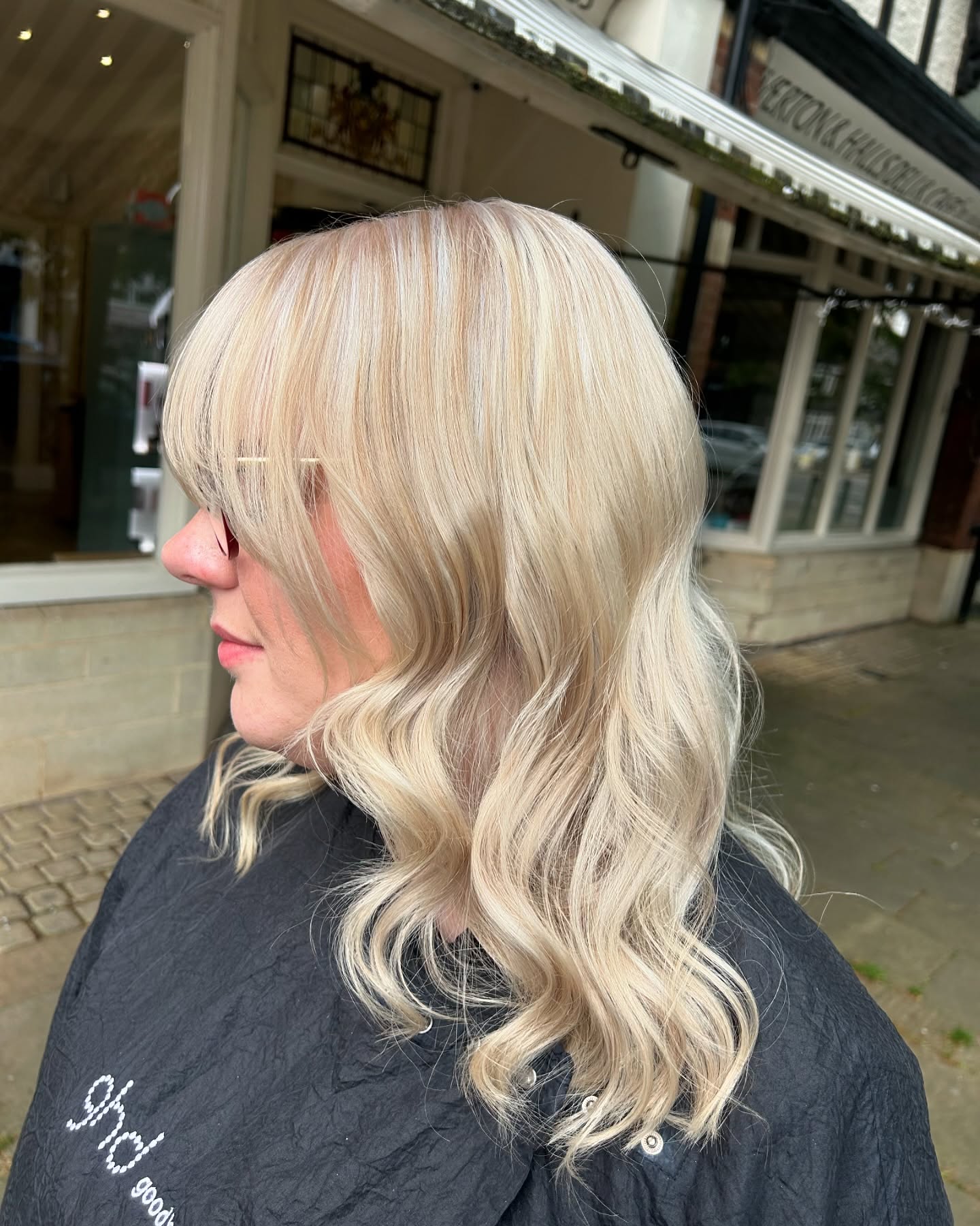 Platinum Blonde Waves with Subtle Layering