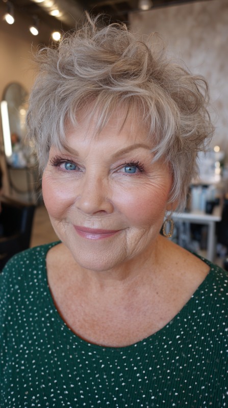 Playful Silver Textured Pixie for Lively Personalities