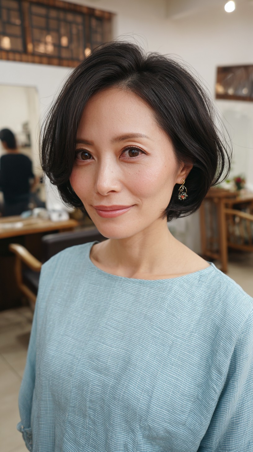 Polished Dark Bob with Sleek Volume