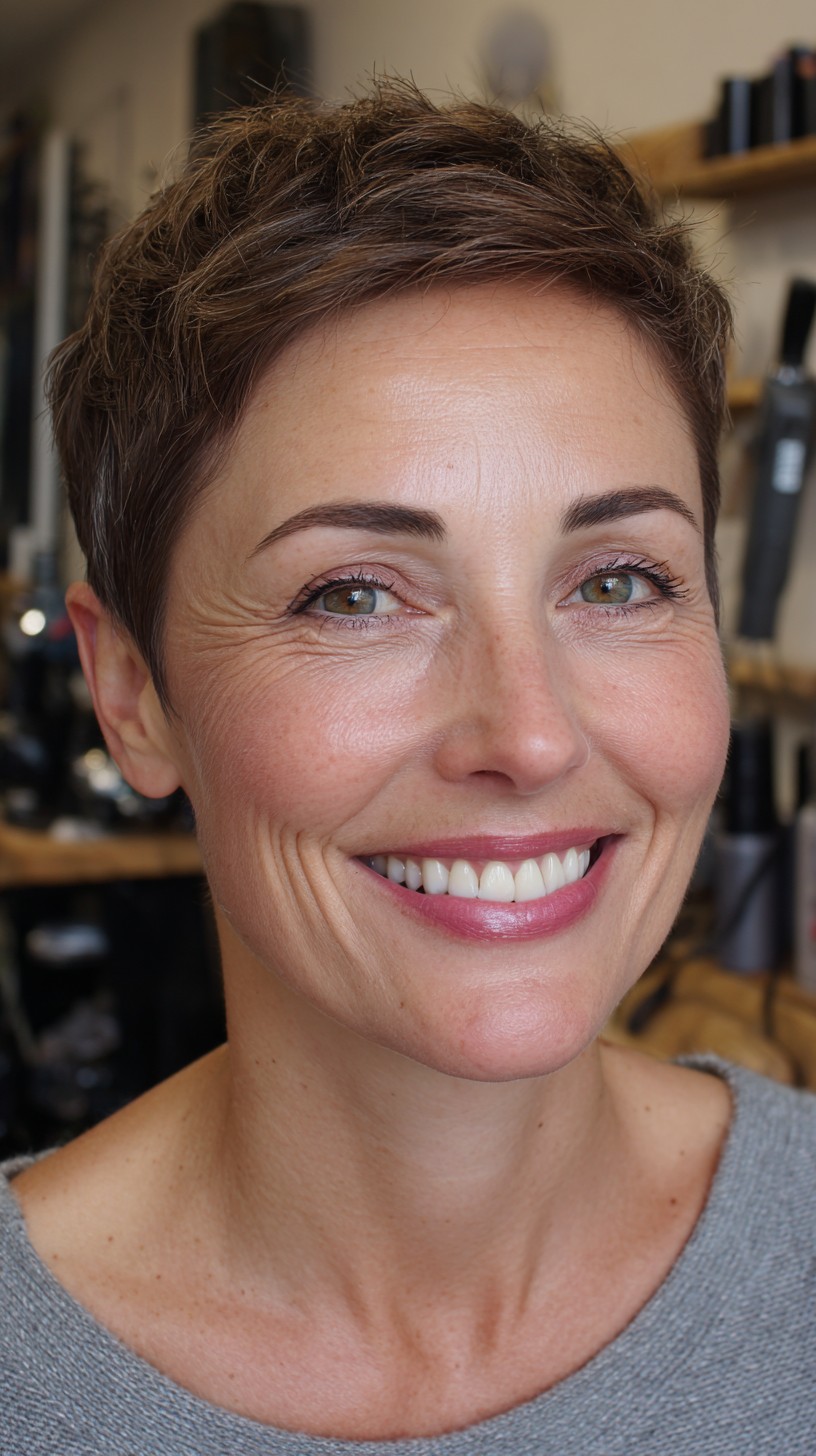 Refined Chestnut Pixie with Defined Texture