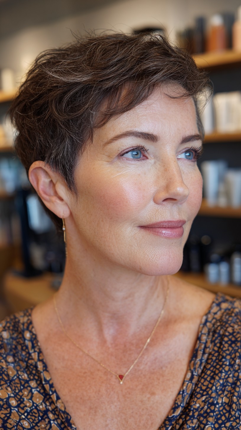 Refined Espresso Pixie with Natural Highlights