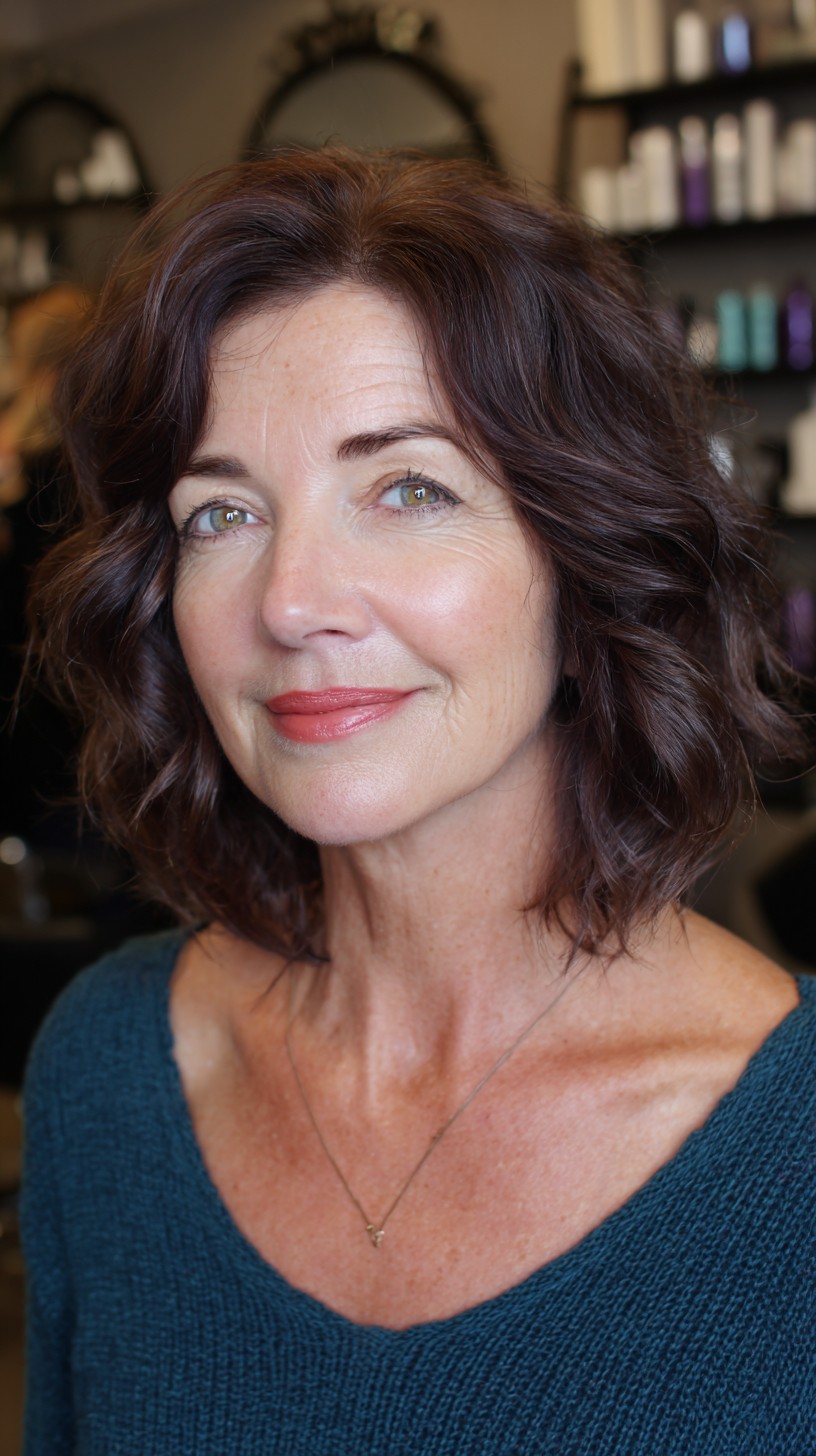 Rich Espresso Waves with Delicate Face-Framing