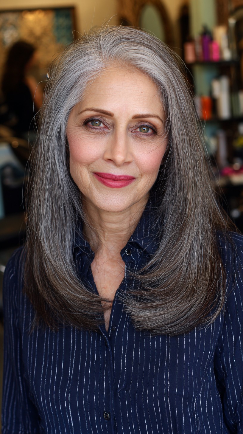 Silver Lining Mid-Length with Soft Face-Framing Layers