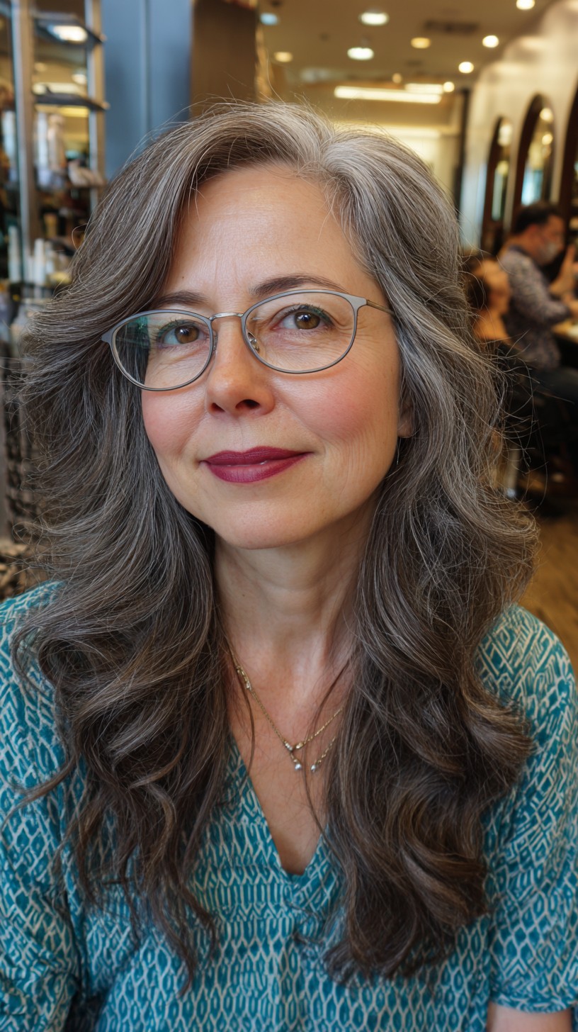 Silvery Waves with Gentle Face-Framing Layers