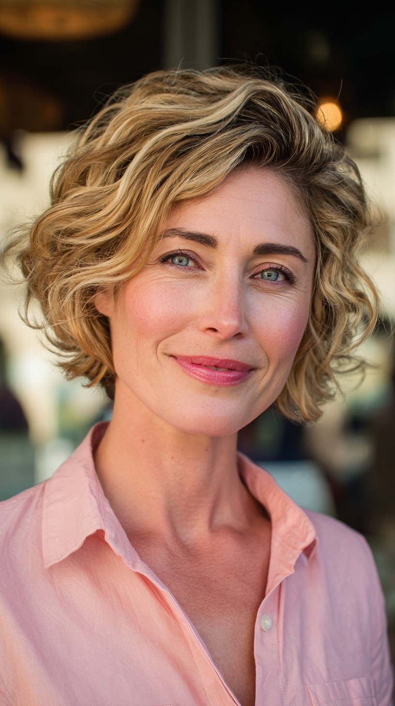 Soft Caramel Waves with Blonde Highlights