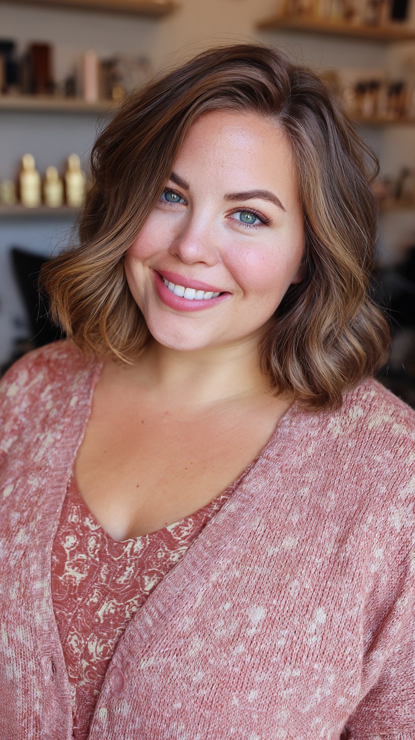 Soft Caramel Waves with Gentle Contouring