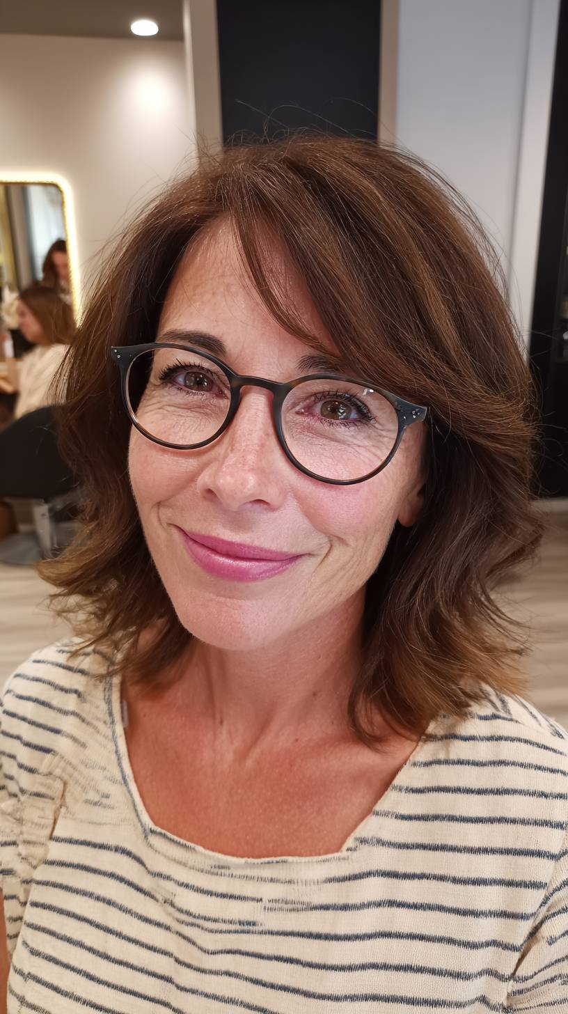 Soft Layered Waves with Subtle Face-Framing Highlights