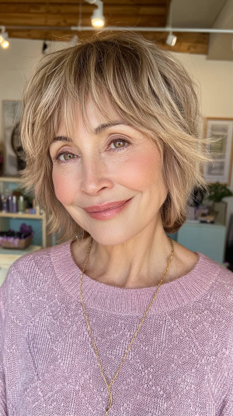 Soft Textured Wolfcut with Subtle Highlights