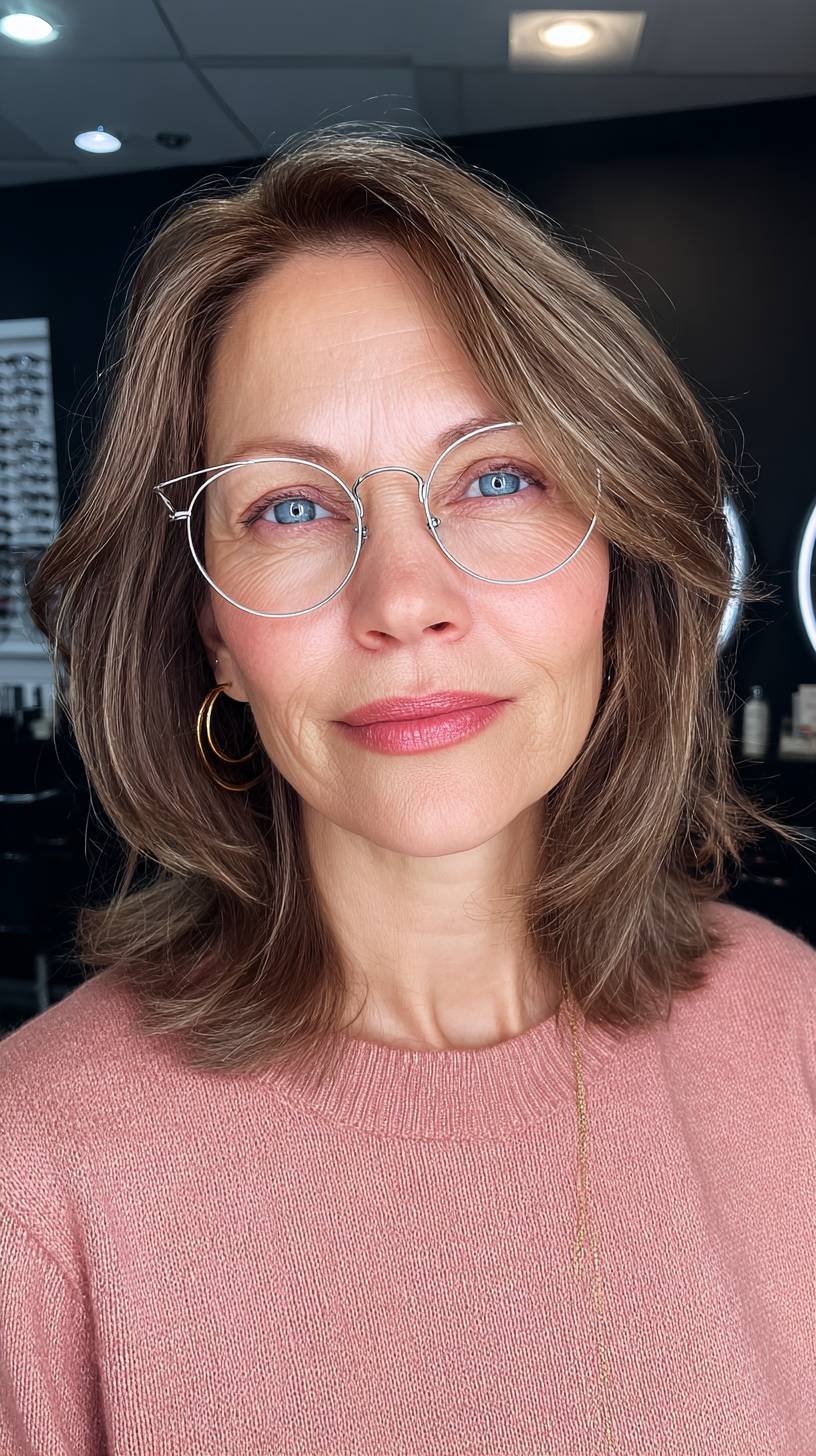 Stylish Medium-Length Layered Cut with Subtle Highlights