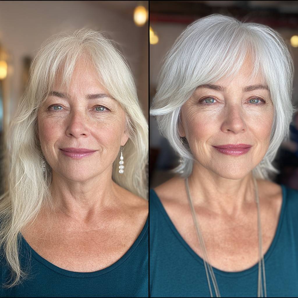 Stylish Silver Wolfcut with Soft Layers