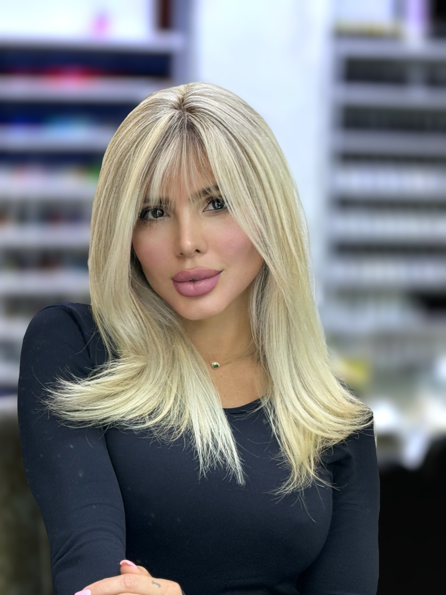 Subtle Root Fade into Creamy Blonde Layers