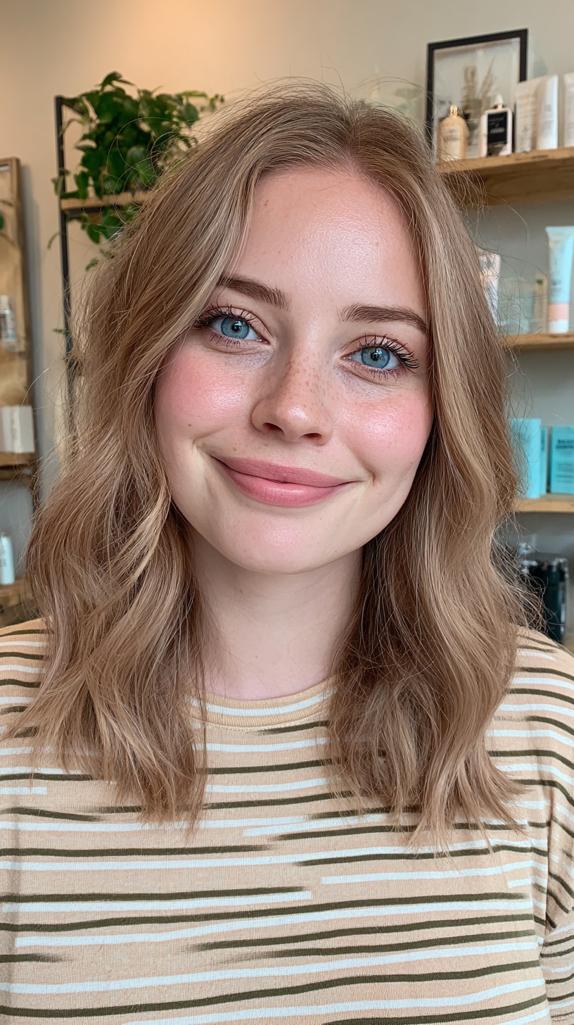 Subtle Sunlit Layers for Round Faces