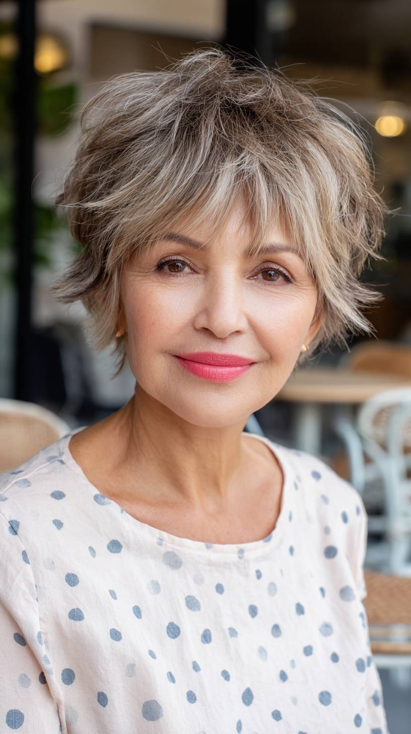 Textured Short Ash Blonde Wolfcut with Lush Layers