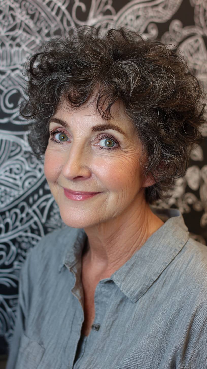 Textured Short Curly Wolfcut with Defined Layers