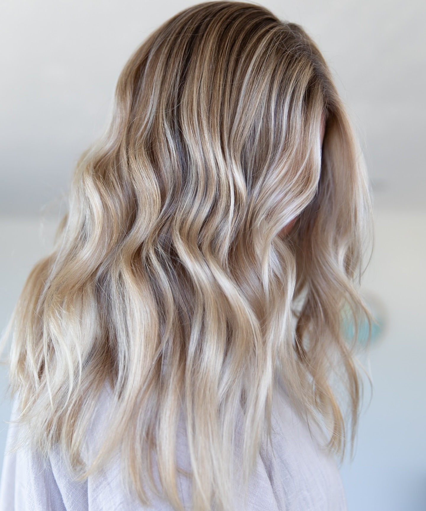 Whispered Pearl and Ash Balayage Waves