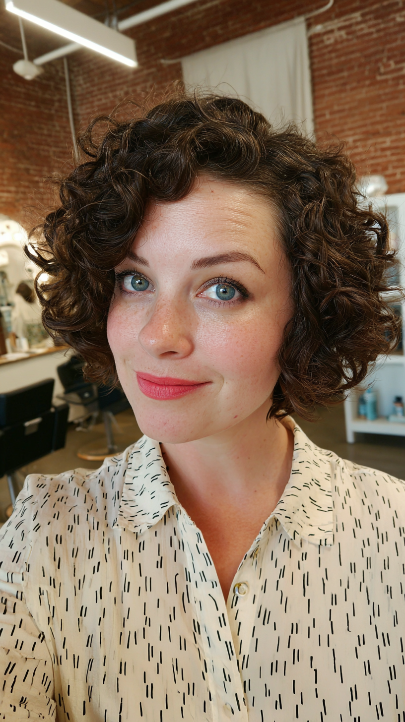 Chic Curly Bob with Defined Texture