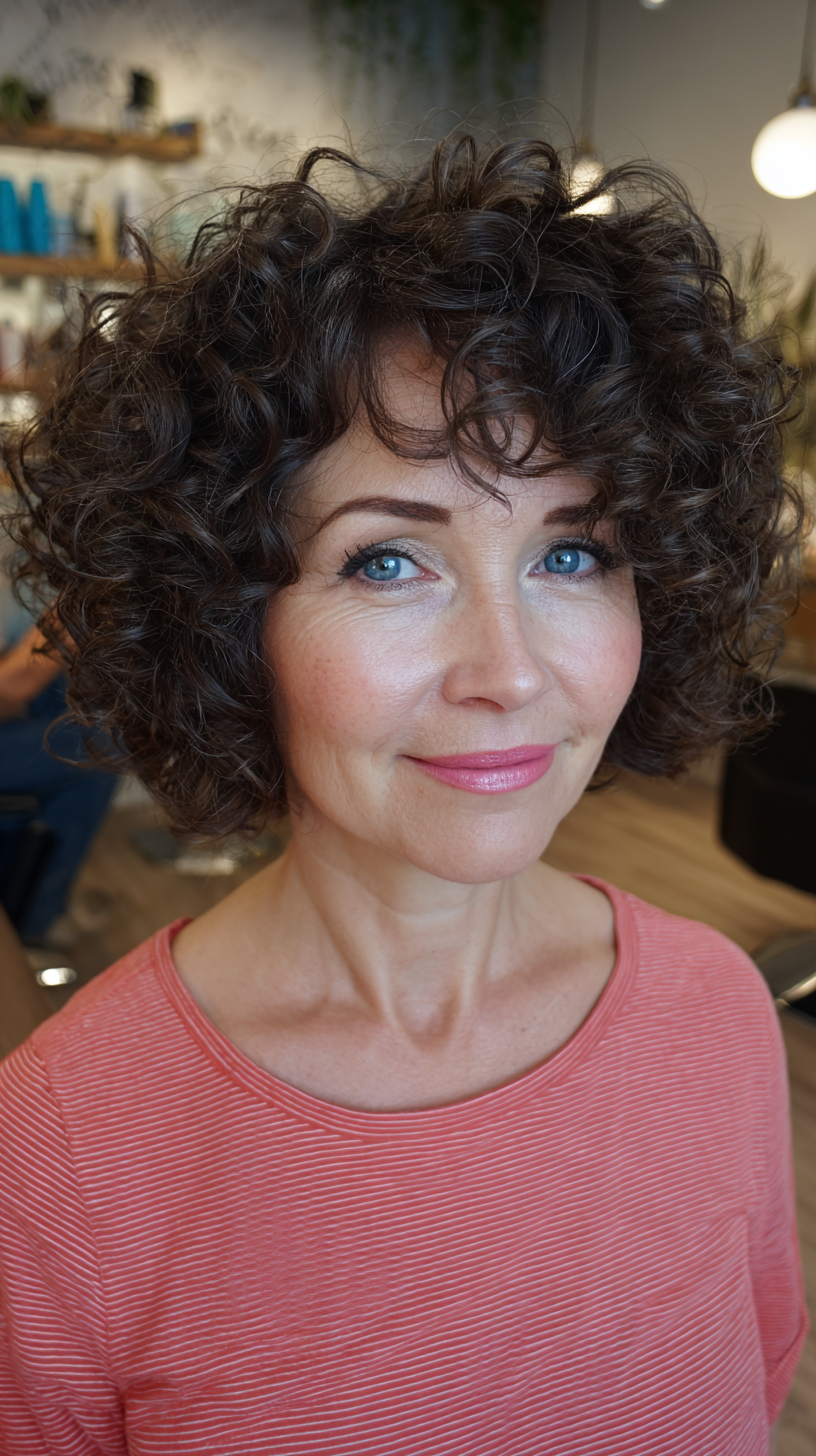 Chic Curly Bob with Soft Layers