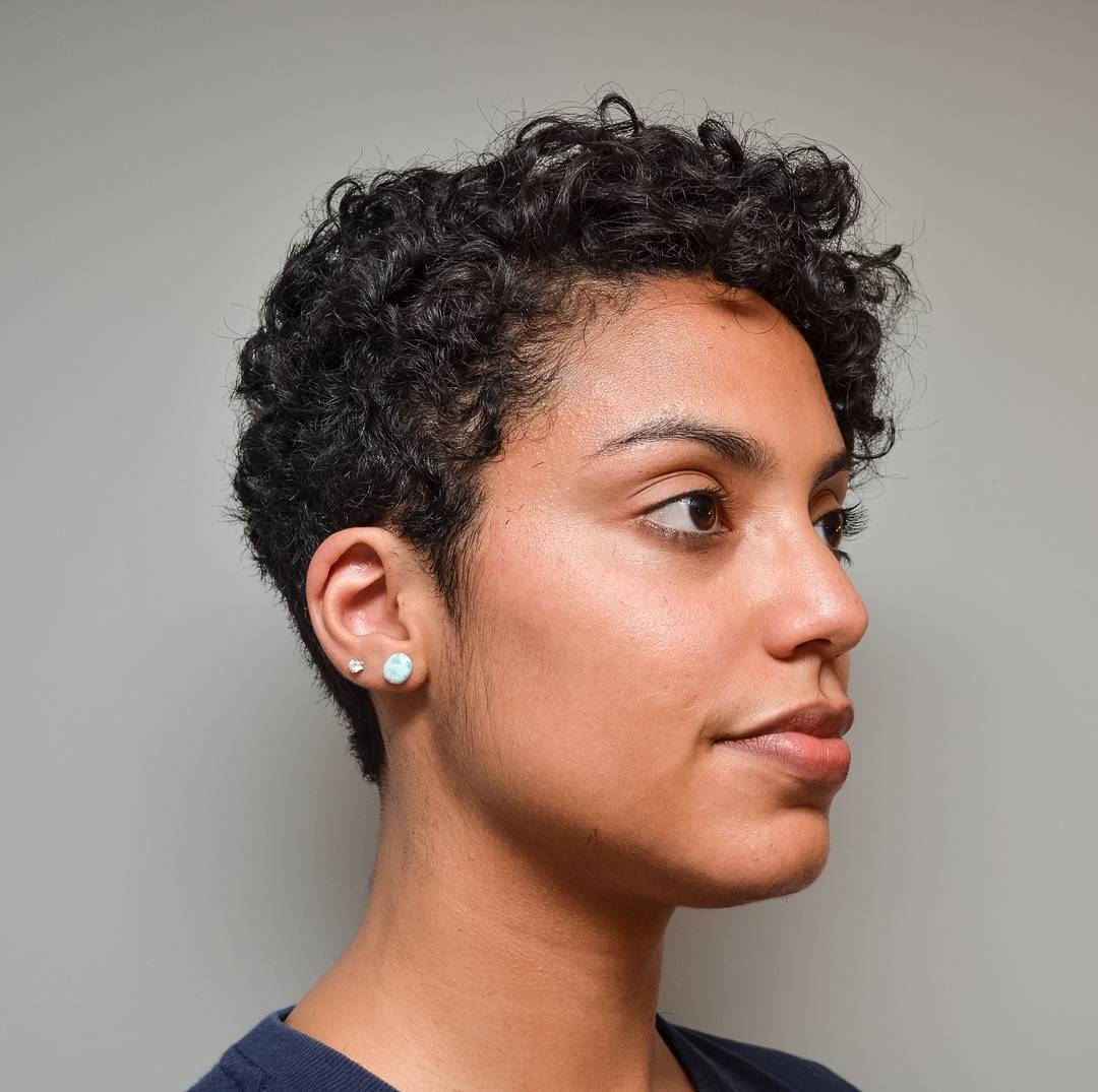 Chic Curly Pixie Cut with Defined Curls