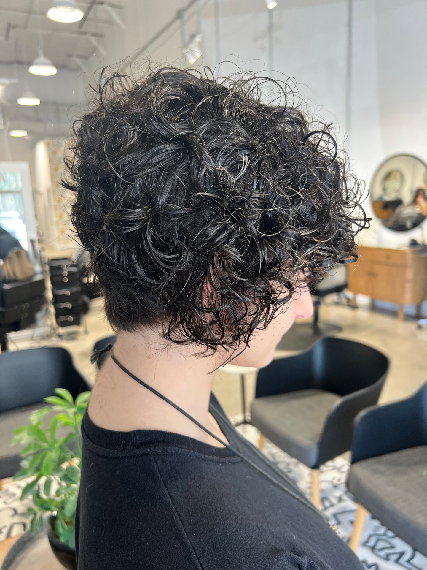 Chic Curly Textured Crop with Tapered Nape