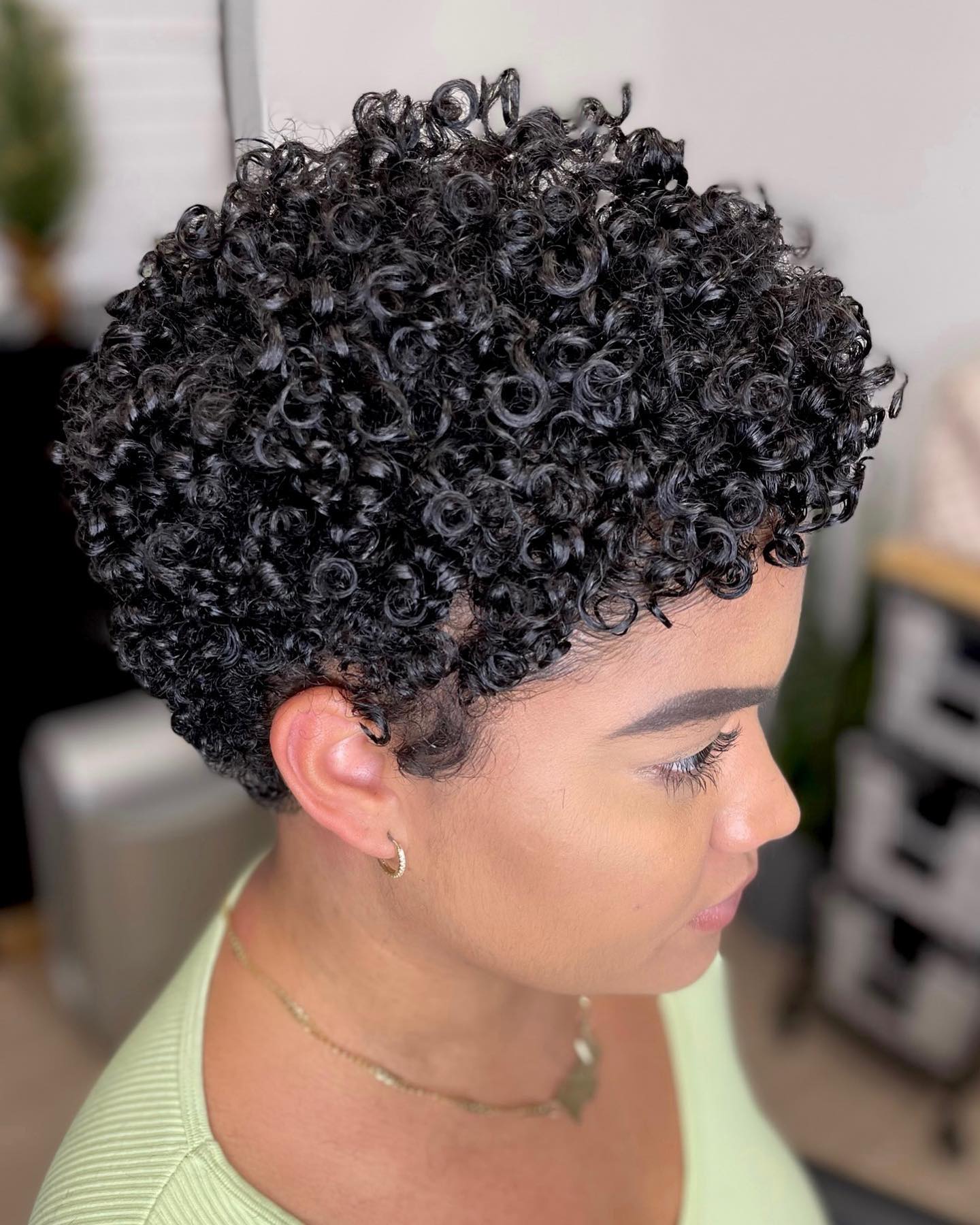Defined Curly Crop with Intricate Curls