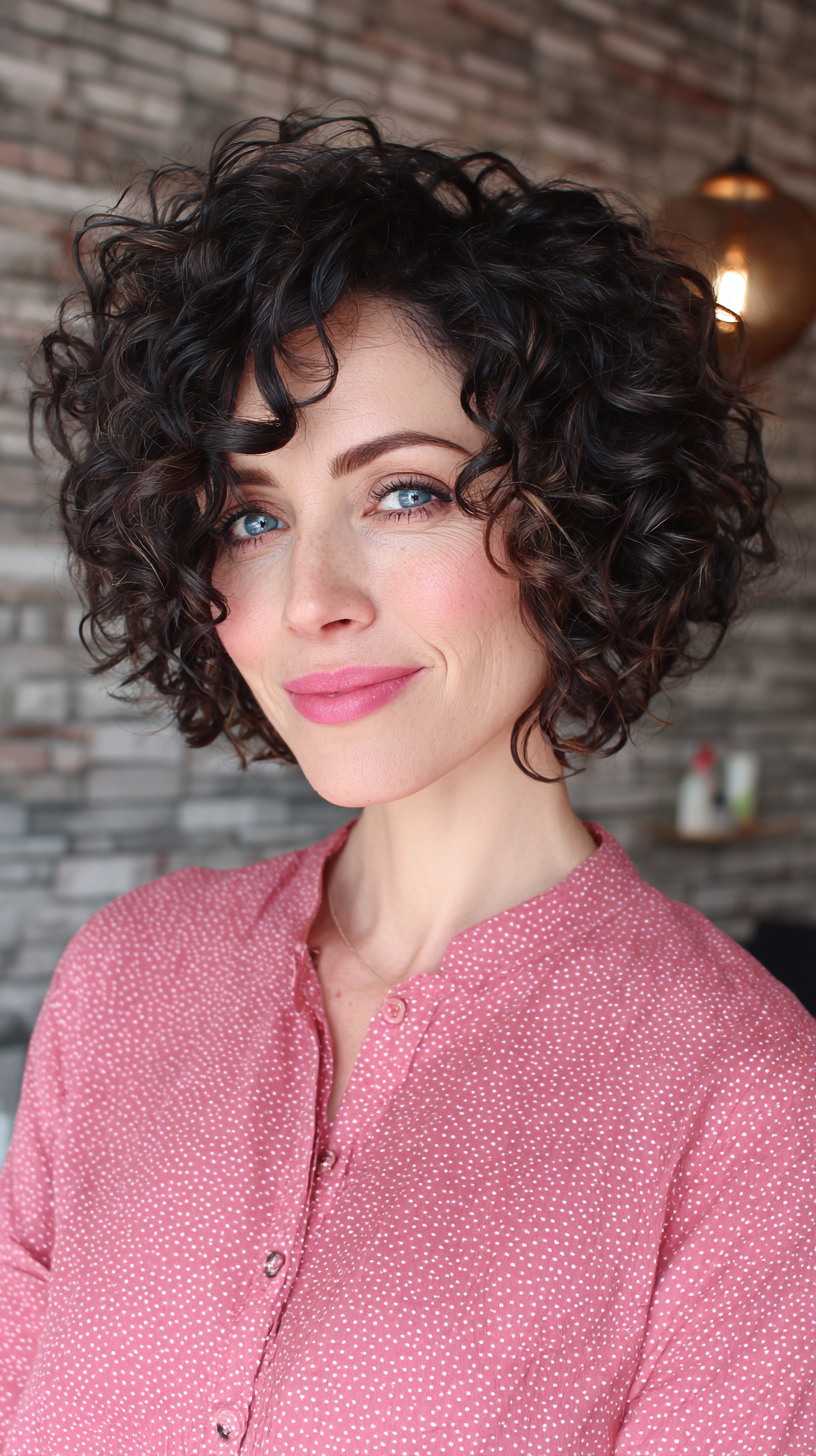 Playful Curly Bob with Defined Shape