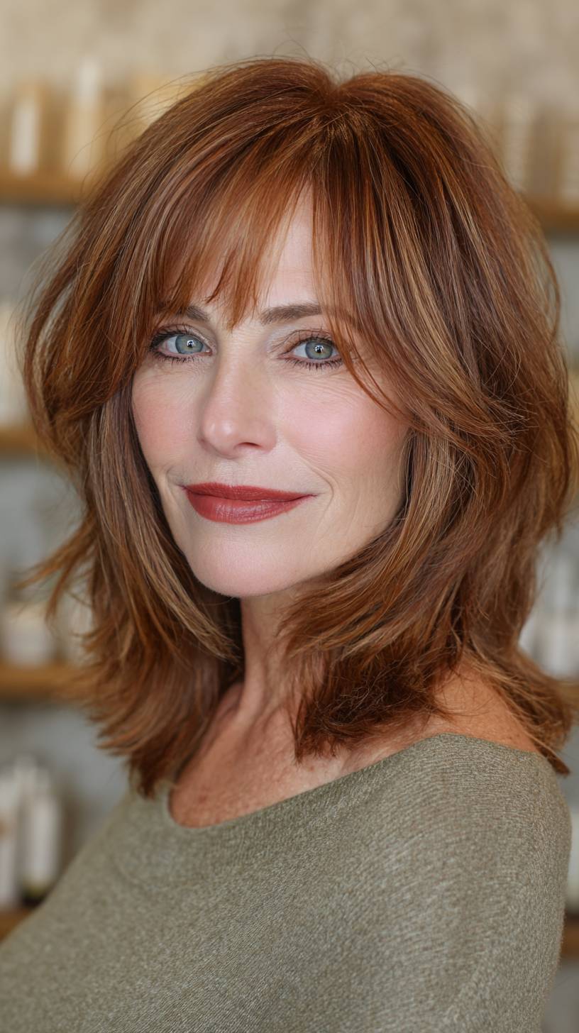 Textured Shoulder-Length Cut with Soft Bangs