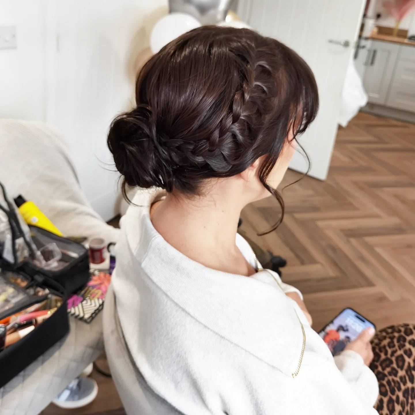 Chic Side Braided Low Bun