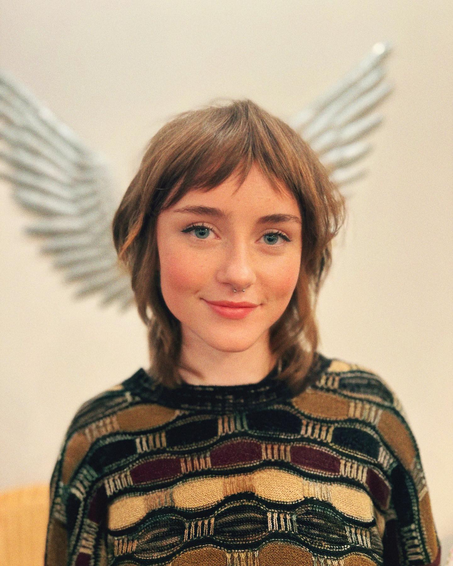 chic textured shag with wispy bangs