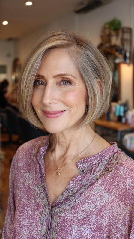 Chic Vanilla Blonde Soft Bob with Flowing Layers