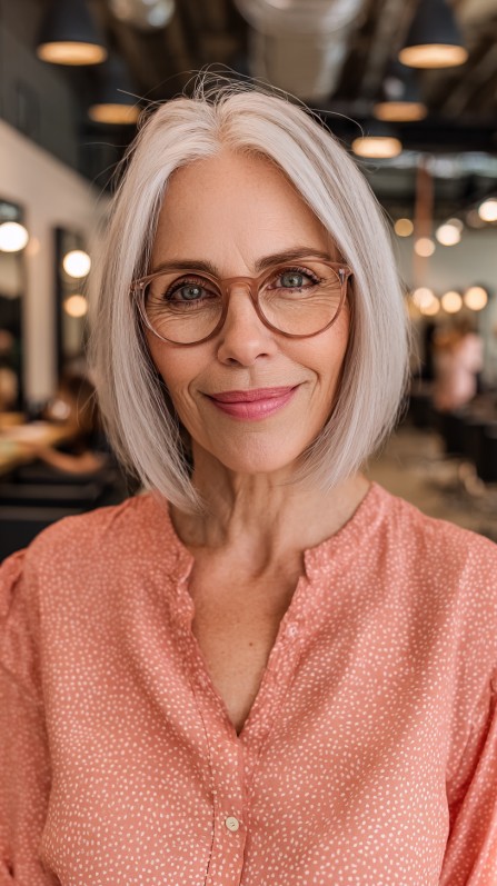 Classic Platinum Blunt Bob