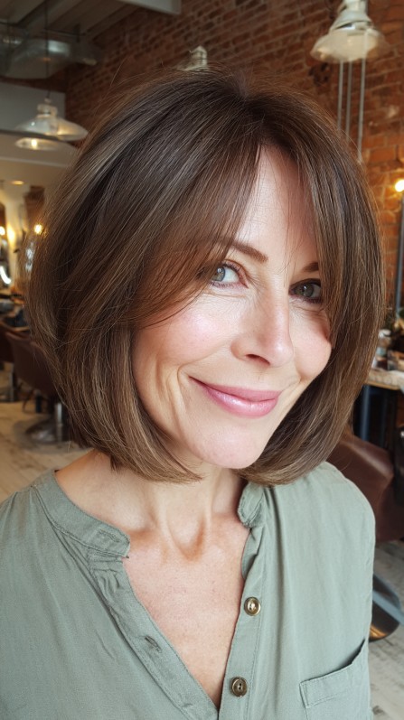 Dynamic Chestnut Bob with Soft Contouring
