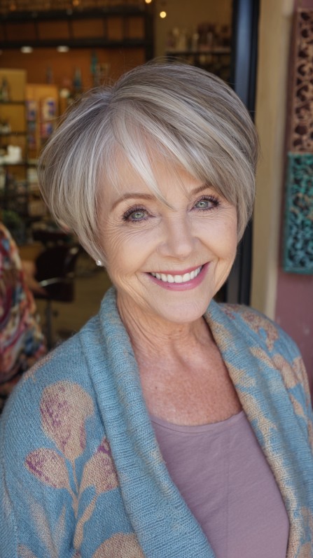 Refined Ash Blonde Pixie with Soft Texturing