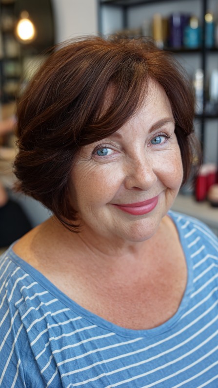 Rich Auburn Bob with Soft Waves