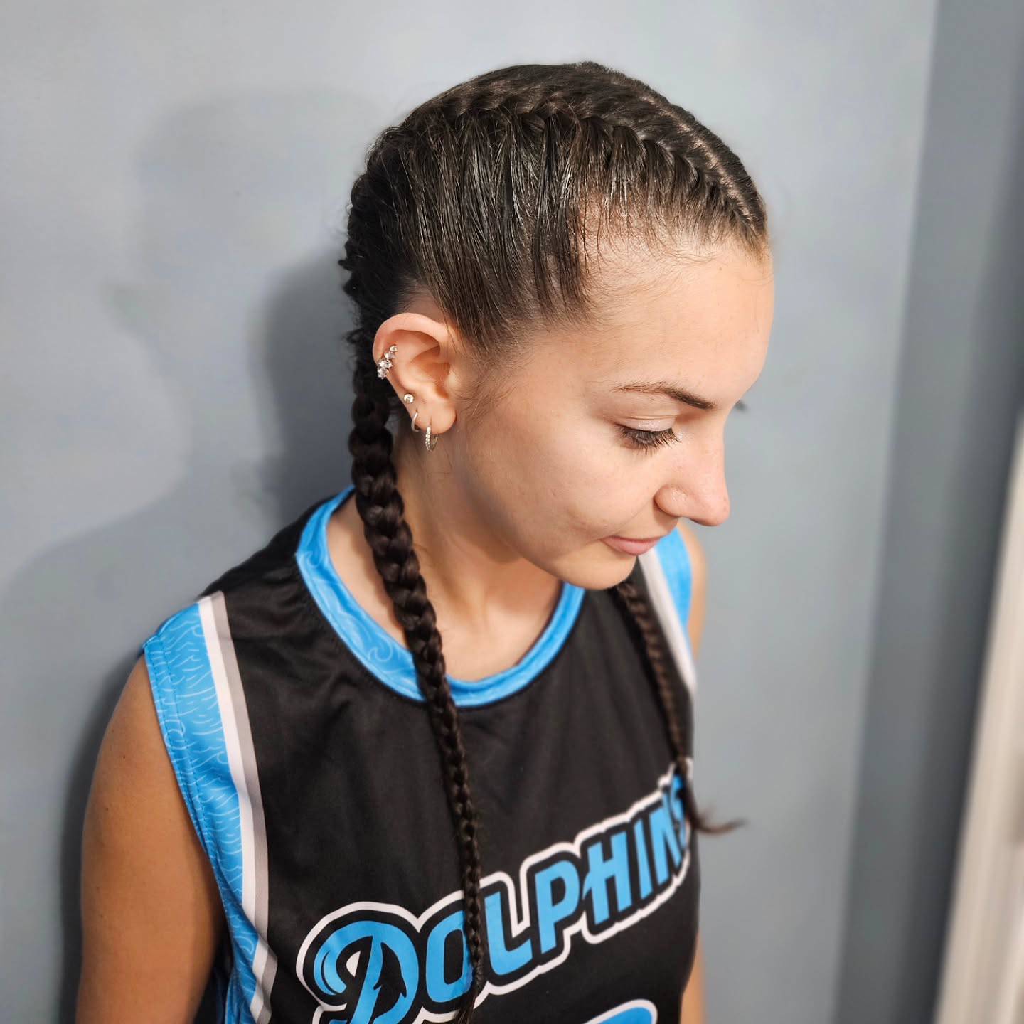 Sporty Double Dutch Braids with Sleek Finish