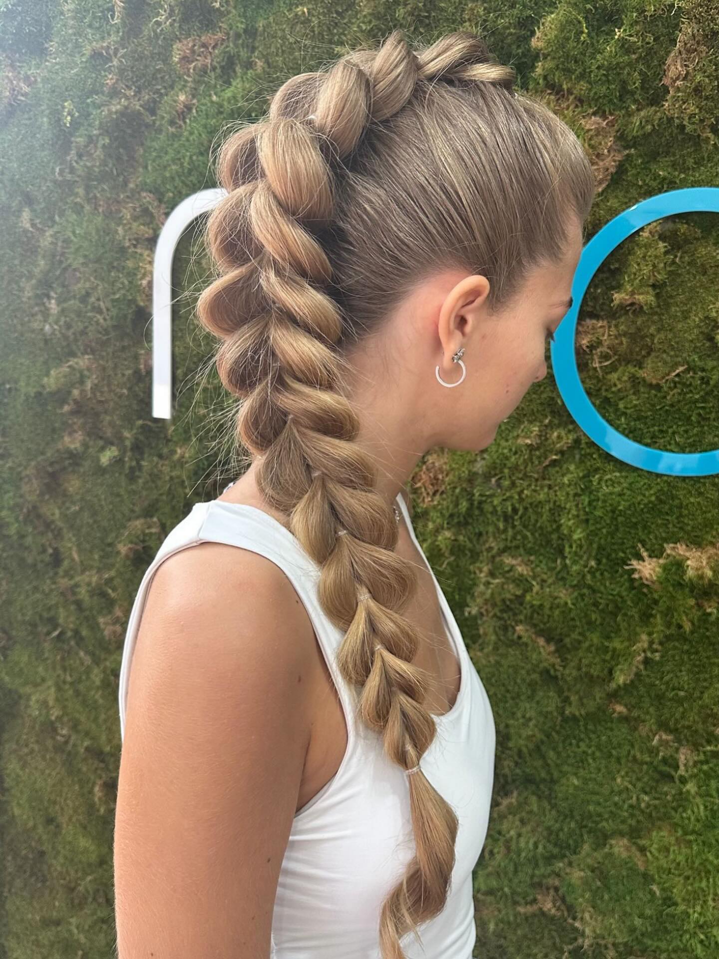 Textured High Braid with Volume and Shine