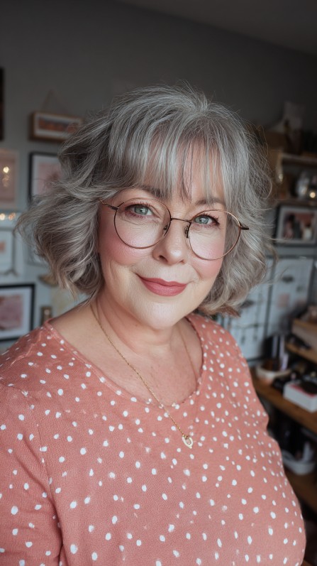 Textured Silver Waves with Soft Undercut