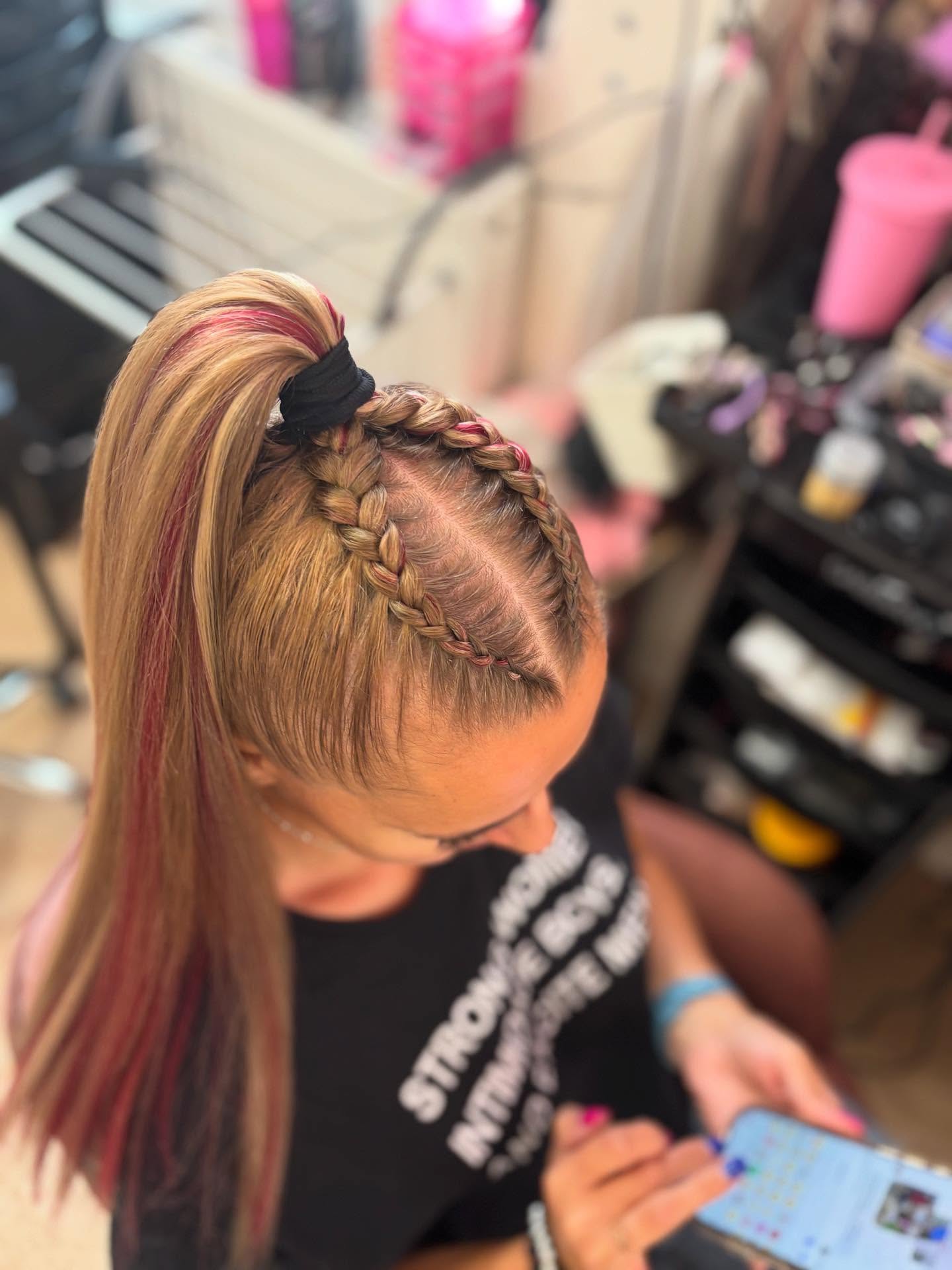 Trendy High Ponytail with Accent Braids