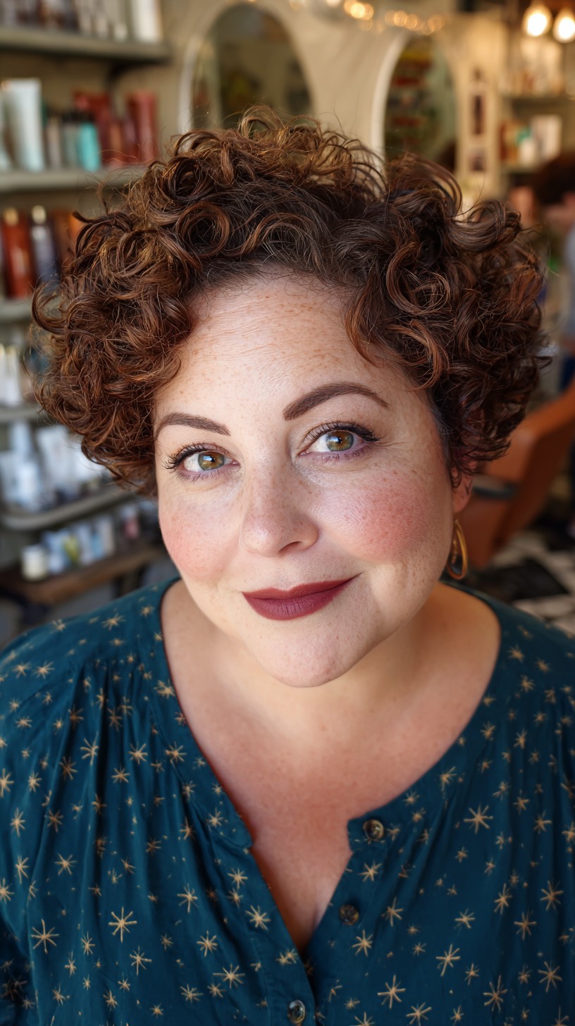 Bold Cinnamon Curly Bob