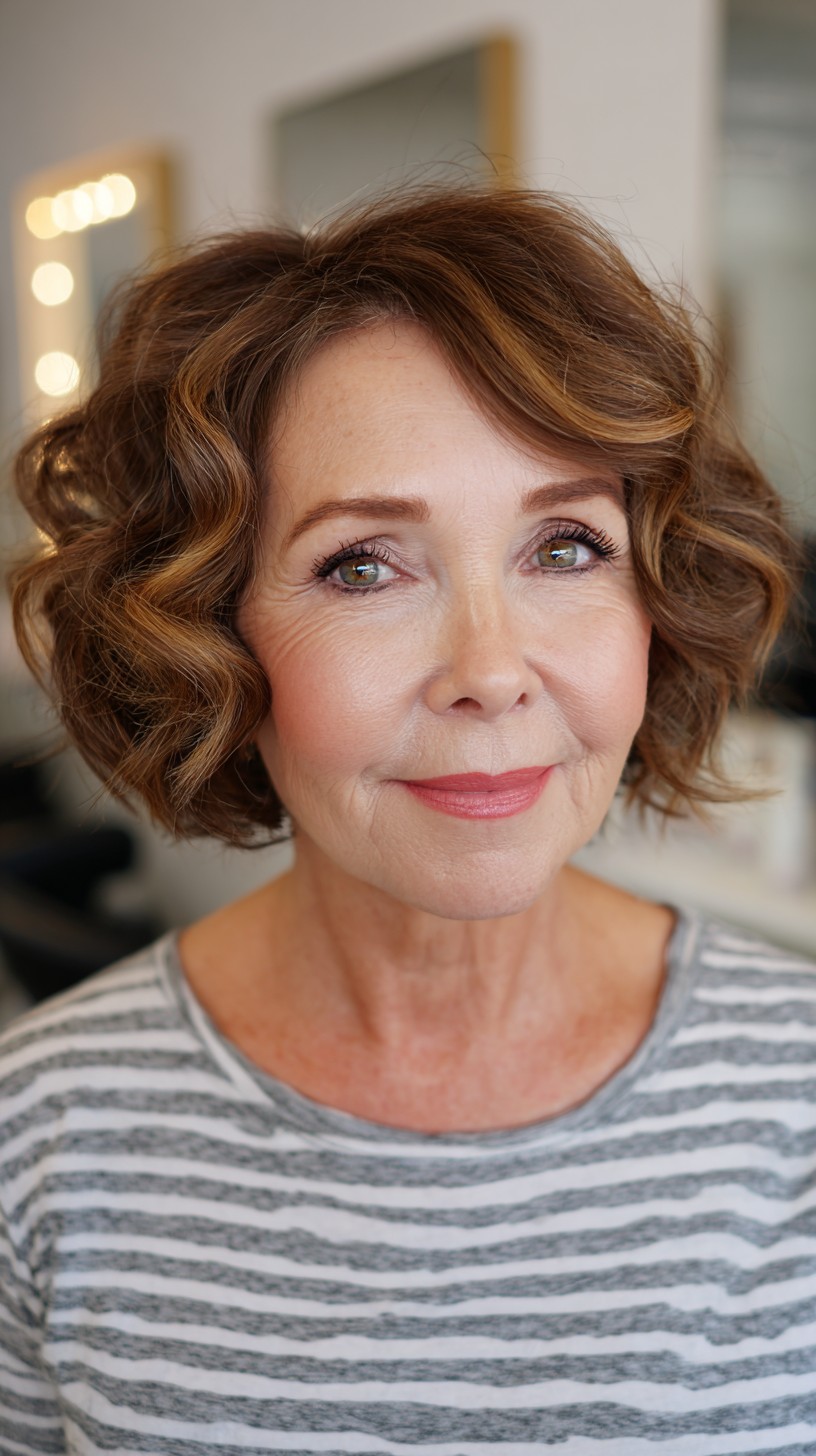 Bouncy Chestnut Curls with Soft Volume