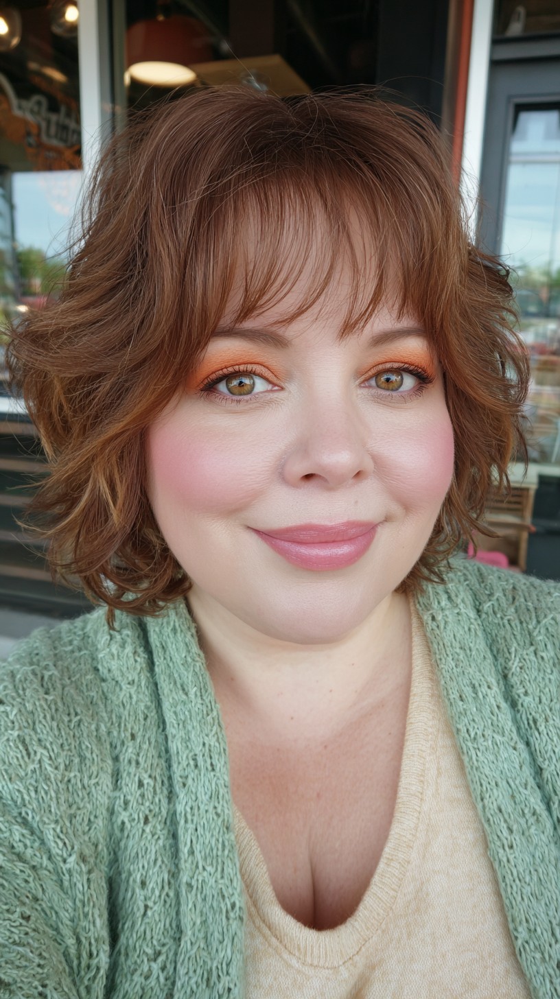 Bouncy Cinnamon Bob with Soft Bangs