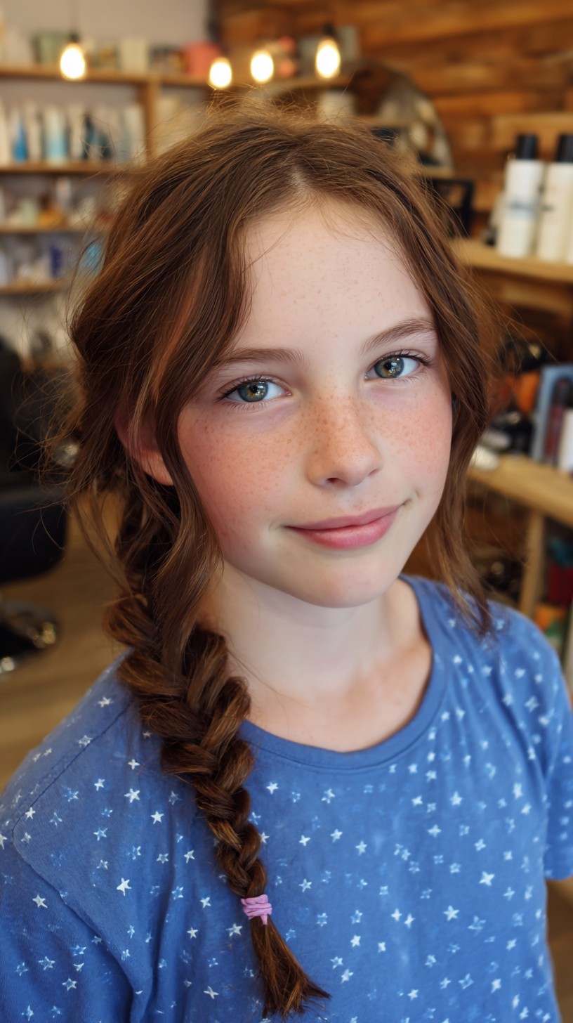 Chic Side Swept Braid for Youthful Exuberance