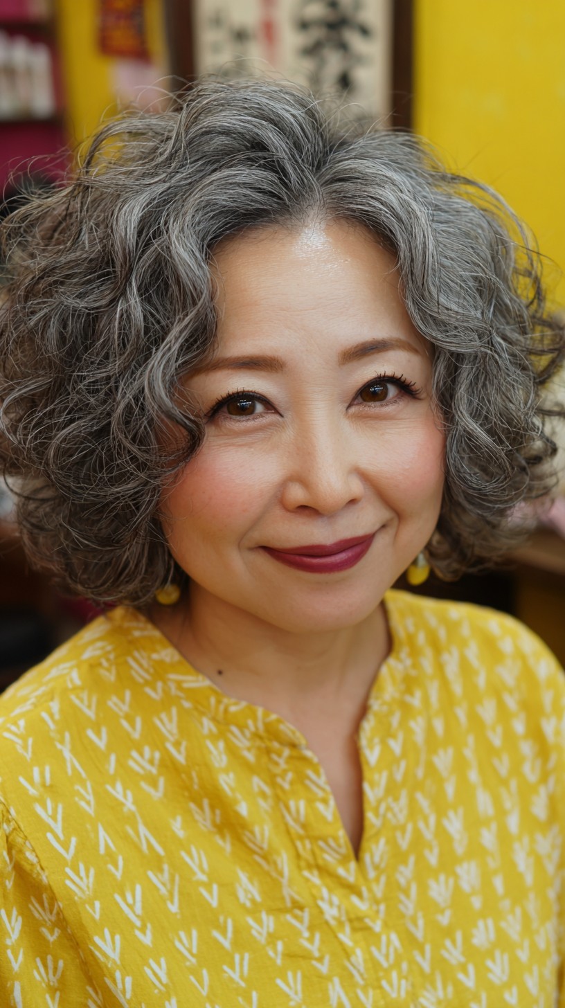 Chic Silver Waves with Gentle Bob Cut